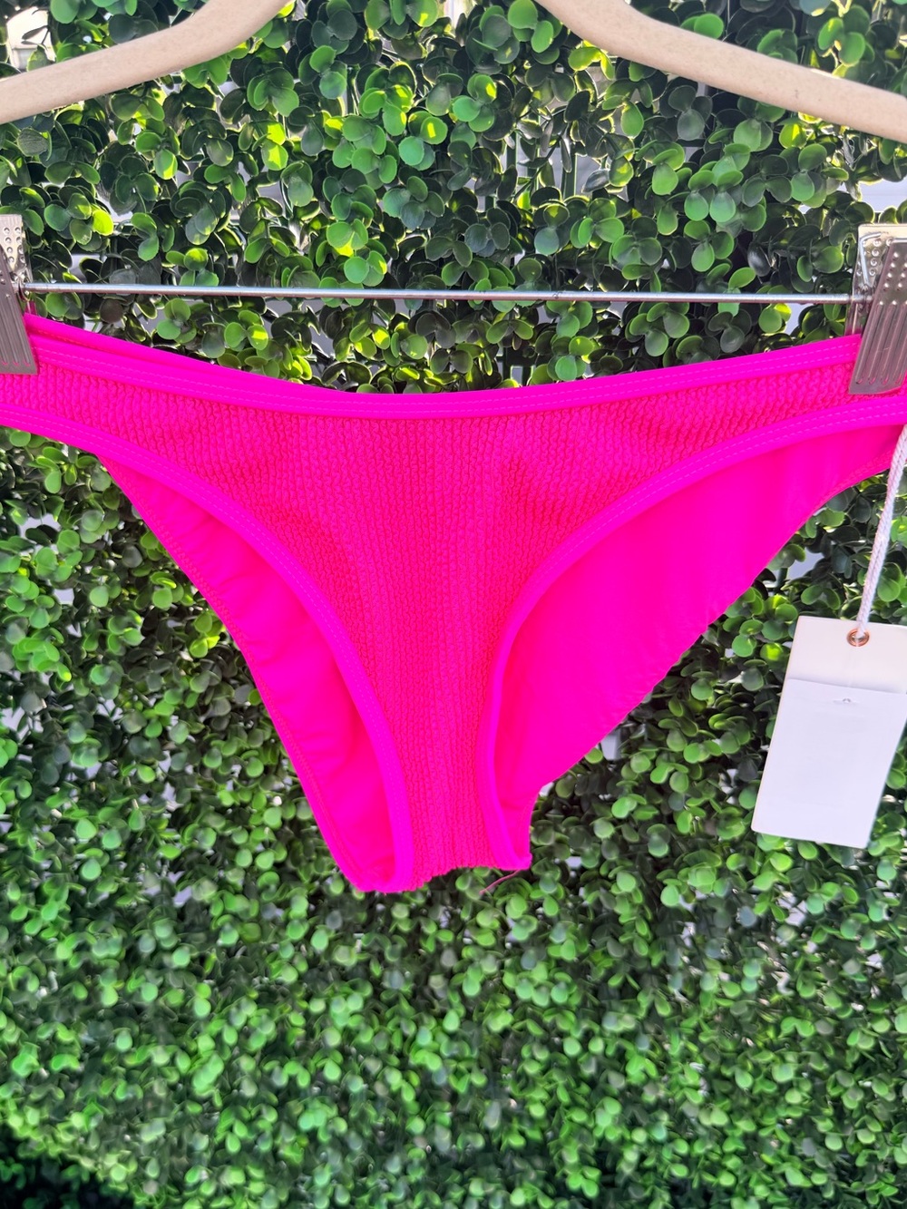 Good American Hot Pink Textured Bikini Bottoms - NWT